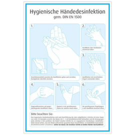 Hygieneaushang Handdesinfektion, "Anleitung zur hygienischen Händedesinfektion"
