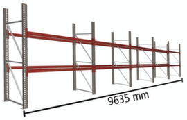 META Palettenregal MULTIPAL für 30 Paletten, 9635 mm breit, 3 Lagerebenen