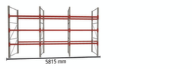 META Palettenregal MULTIPAL für 24 Paletten, 5815 mm breit, 4 Lagerebenen