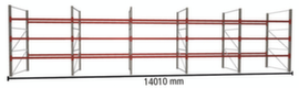 META Palettenregal MULTIPAL für 60 Paletten, 14010 mm breit, 4 Lagerebenen