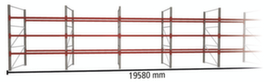 META Palettenregal MULTIPAL für 84 Paletten, 19580 mm breit, 4 Lagerebenen