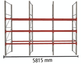 META Palettenregal MULTIPAL für 24 Paletten, 5815 mm breit, 4 Lagerebenen
