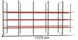 META Palettenregal MULTIPAL für 72 Paletten, 17275 mm breit, 4 Lagerebenen