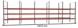 META Palettenregal MULTIPAL für 60 Paletten, 14010 mm breit, 4 Lagerebenen