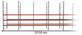 META Palettenregal MULTIPAL für 108 Paletten, 25150 mm breit, 4 Lagerebenen