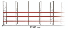 META Palettenregal MULTIPAL für 120 Paletten, 27935 mm breit, 4 Lagerebenen