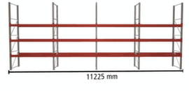 META Palettenregal MULTIPAL für 32 Paletten, 11225 mm breit, 4 Lagerebenen