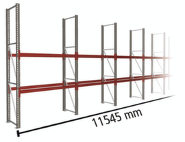 META Palettenregal MULTIPAL für 18 Paletten, 11545 mm breit, 3 Lagerebenen