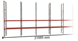META Palettenregal MULTIPAL für 44 Paletten, 21095 mm breit, 4 Lagerebenen
