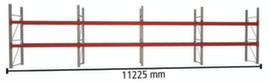 META Palettenregal MULTIPAL für 24 Paletten, 11225 mm breit, 3 Lagerebenen