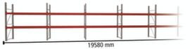 META Palettenregal MULTIPAL für 42 Paletten, 19580 mm breit, 3 Lagerebenen