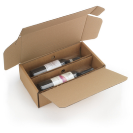 Flaschenkarton mit Folienfixierung 2 Flaschen