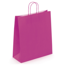 Papier-Tragetasche pink mit gedrehter Papierkordel - 350 x 400 x 140 mm
