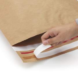 Wiederverschließbare Kraftpapier-Versandbeutel mit Bodenfalte extra stark - 480 x 600 mm