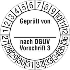 Prüfplakette Geprüft nach DGVU