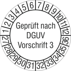 Prüfplakette Geprüft nach DGVU