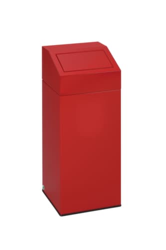 Wertstoffsammler inklusive Aufkleber, 76 l, RAL3000 Feuerrot, Deckel rot