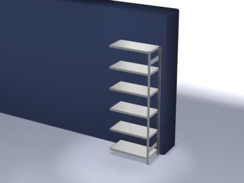 hofe System-Steckregal Anbaufeld, Höhe x Breite x Tiefe 2500 x 1010 x 535 mm, 6 Böden
