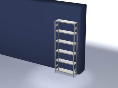 hofe Traversenregal in Standard Bauart, Höhe x Breite x Tiefe 2500 x 1060 x 335 mm, 6 Böden