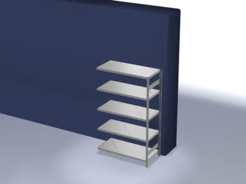 hofe Traversenregal in mittelschwerer Bauart, Höhe x Breite x Tiefe 2000 x 1310 x 635 mm, 5 Böden