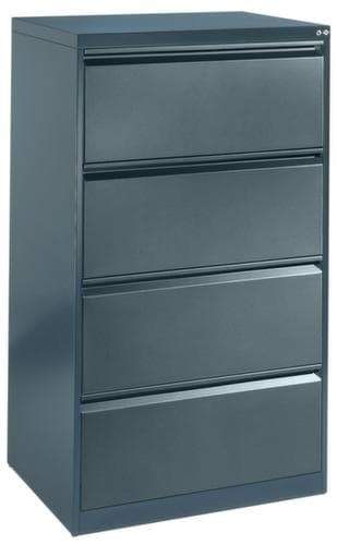 C+P Karteikartenschrank, zweibahnig, RAL7021 Schwarzgrau/RAL7021 Schwarzgrau