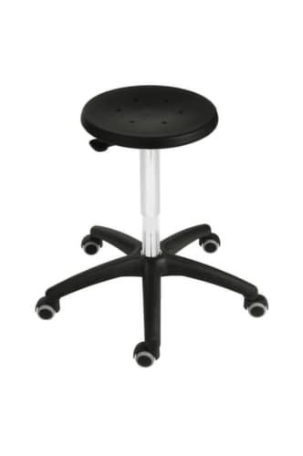 Drehhocker, Sitz schwarz, Rollen