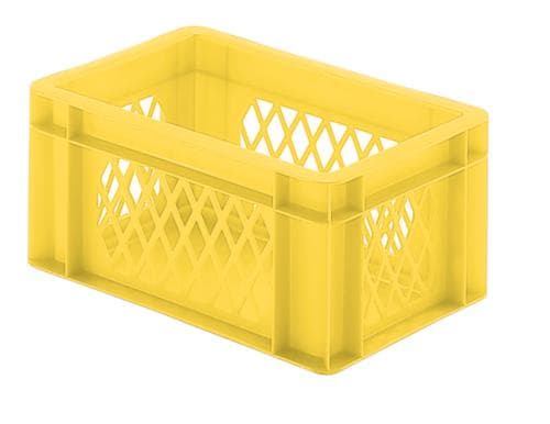 Euronorm-Stapelbehälter Wände durchbrochen, gelb, Inhalt 5,5 l