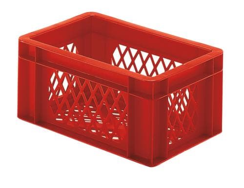 Lakape Euronorm-Stapelbehälter Favorit Wände + Boden durchbrochen, rot, Inhalt 5,5 l