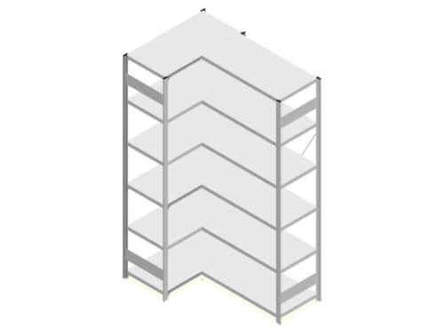 hofe System-Steckregal in Standard Bauart, Höhe x Breite x Tiefe 2500 x 1060 x 535 mm, 6 Böden