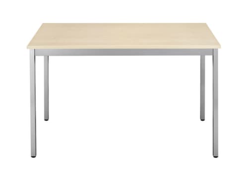 Rechteckiger Vierkantrohr-Mehrzwecktisch, Breite x Tiefe 1400 x 800 mm, Platte Ahorn
