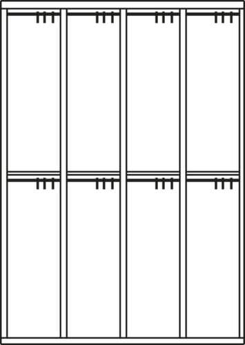 PAVOY Doppelstöckiger Garderobenschrank Basis mit 4x2 Abteilen, Abteilbreite 300 mm