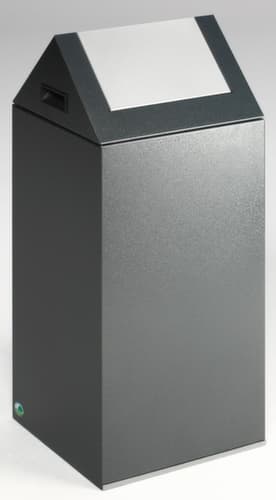 VAR Wertstoffsammler WSG 55 S mit Schwingdeckel, 60 l, antiksilber, Deckel silber