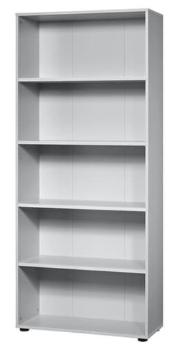 Büroregal Sina mit Rückwand, Breite 800 mm, 5 OH, lichtgrau