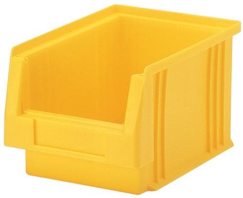 Stapelbarer Sichtlagerkasten rollenbahngeeignet, gelb, Tiefe 290 mm, Polypropylen