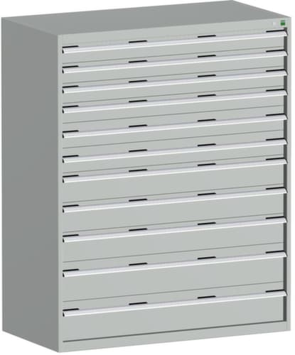 bott Schubladenschrank cubio Grundfläche 1300x650 mm, 11 Schublade(n), RAL7035 Lichtgrau/RAL7035 Lichtgrau