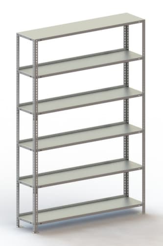 META Schraubregal, 6 Böden, RAL7035 Lichtgrau