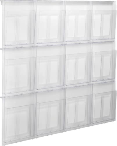 helit Wandprospekthalter "the placativ", 12 Ablagen, Gestell transparent