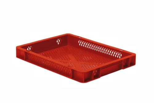 Lakape Euronorm-Stapelbehälter Favorit Wände + Boden durchbrochen, rot, Inhalt 4,5 l