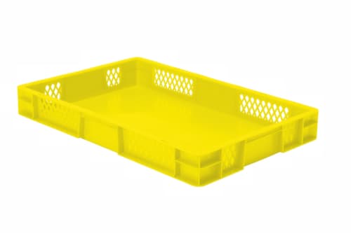 Euronorm-Stapelbehälter Wände durchbrochen, gelb, Inhalt 14,5 l