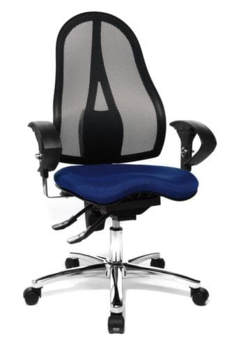 Topstar Bürodrehstuhl Sitness 15 mit Permanentkontakt-Mechanik, Netzrückenlehne, blau