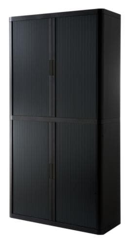 Paperflow Querrollladenschrank easyOffice®, 4 Ordnerhöhen, schwarz/schwarz
