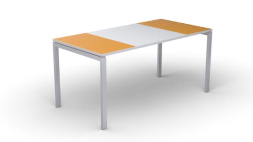 Schreibitsch easyDesk in Bicolor-Optik, 4-Fußgestell, Breite 1400 mm, orange/weiß/weiß