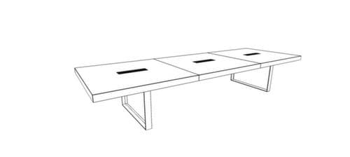Quadrifoglio Konferenztisch T45, Breite x Tiefe 4200 x 1400 mm, Platte Nussbaum