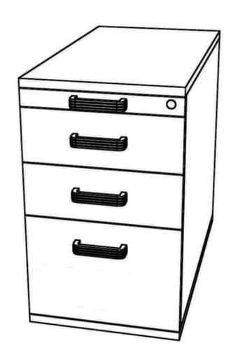 Standcontainer Chef mit HR-Auszug, 2 Schublade(n), Eiche/Eiche