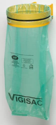 VAR Müllsackhalter zur Wandbefestigung, für 120-Liter-Säcke, gelb