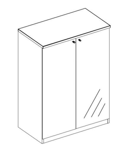 Nowy Styl Büro-Glastürenschrank E10, 3 Ordnerhöhen