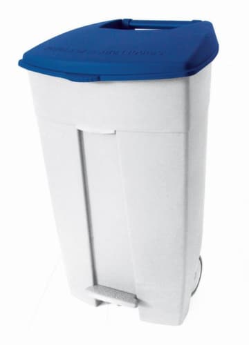 Fahrbare Abfalltonne Contiplast, 120 l, weiß, Deckel blau