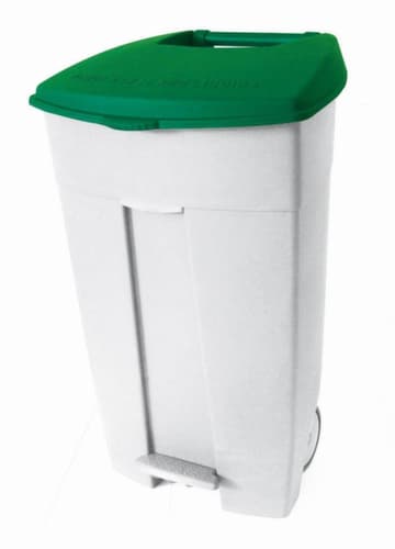 Fahrbare Abfalltonne Contiplast, 120 l, weiß, Deckel grün