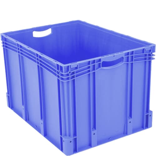 Euronorm-Stapelbehälter mit Doppelboden, blau, Inhalt 206 l