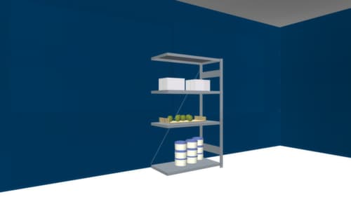 hofe Edelstahl-Steckregal, Höhe x Breite x Tiefe 1750 x 1010 x 535 mm, 4 Böden